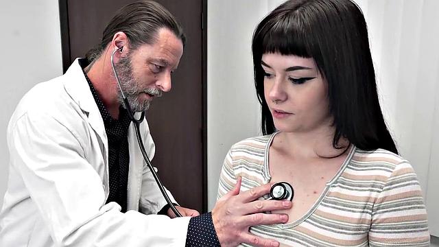 Kinky tattooed teen gets drilled hard by perv doctor in breeding clinic