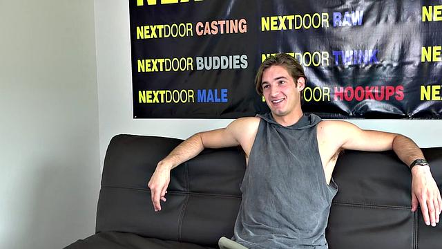 Casted jock masturbates in solo amateur action