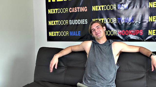 Casted jock masturbates in solo amateur action