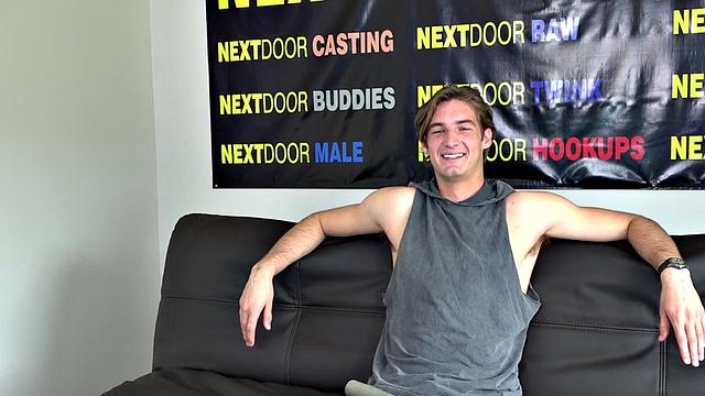 Casted jock masturbates in solo amateur action