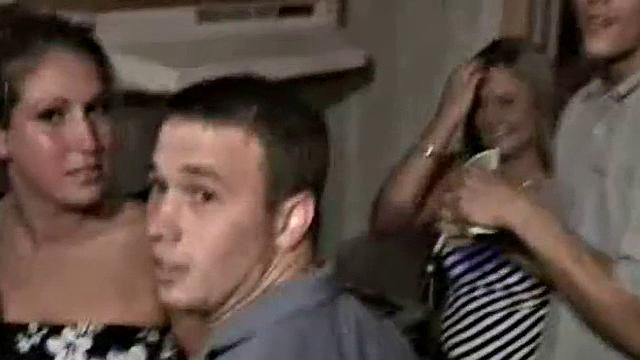 Slutty college teen does the splits on dick