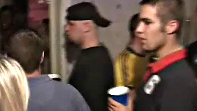 Slutty college teen does the splits on dick