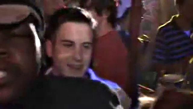 Slutty college teen does the splits on dick