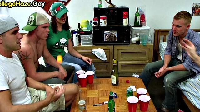 Fraternity newbies accept to go gay in dormitory on college