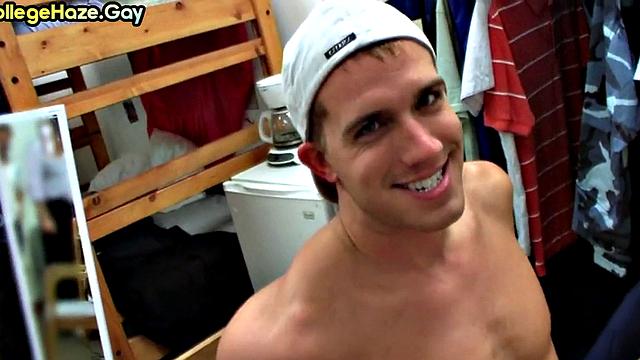 Fraternity newbies accept to go gay in dormitory on college