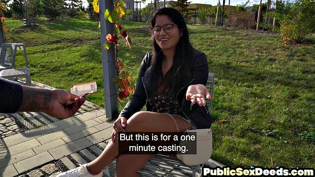 busty babe pounded outdoor by BBC