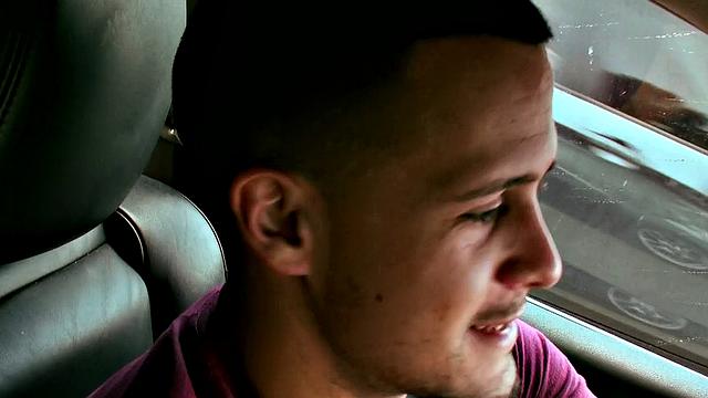 Petite Sarai gets her tight pussy fingered in hot car missionary and facial