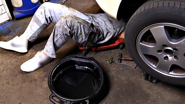 Pulled straight dude POV assfucked by gay dude in garage