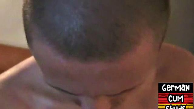 Homemade German gay sucks cock while in 3some