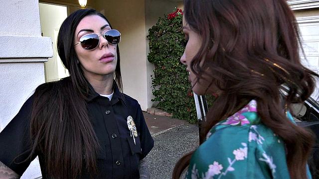 Horny Lesbian Criminal Vanna Bardot Offers Her Hairy Pussy to Cop Karma Rx