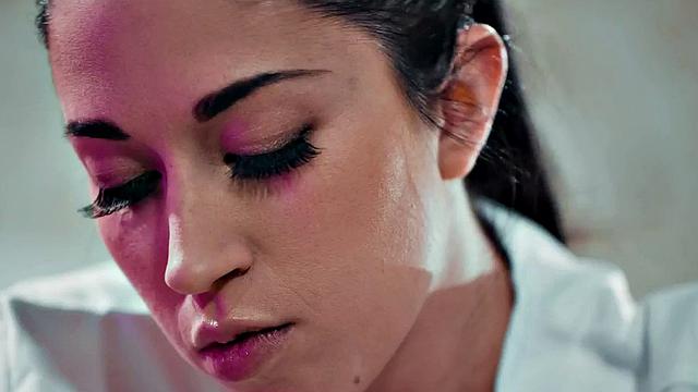 Watch this bald-headed babe massage her girlfriend before devouring her tight pussy