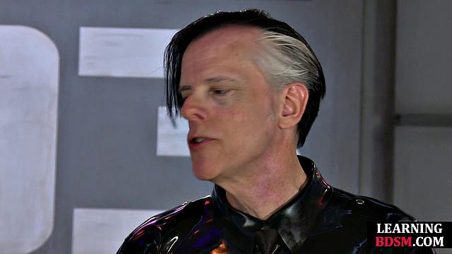 Wrapped babe dominated by master