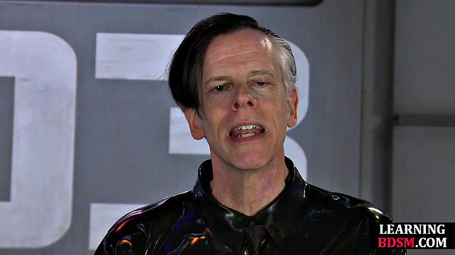 Wrapped babe dominated by master