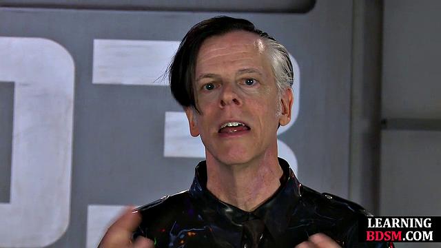 Wrapped babe dominated by master