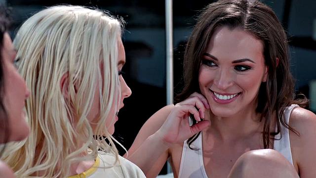 Petite Blonde Chloe Cherry Has Naughty Threesome With Sorority Roommates Lily Love & Rae