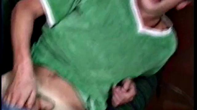 Ian can't help stroking twice and unleashes a heavy load for the camera