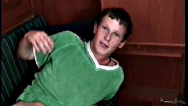 Ian can't help stroking twice and unleashes a heavy load for the camera