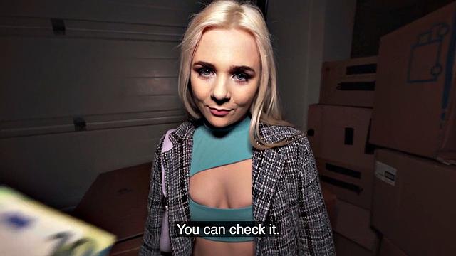 Classy euro slut deepthroating POV after picking up