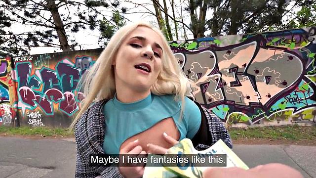 Classy euro slut deepthroating POV after picking up