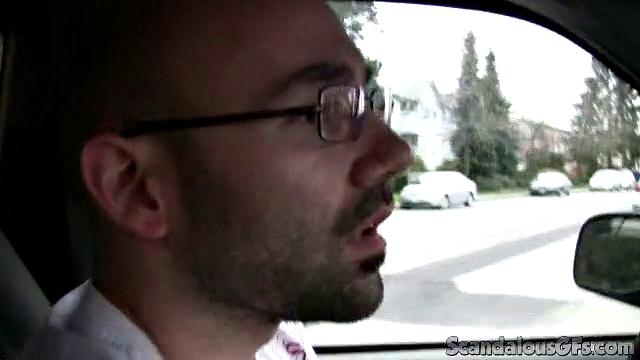 Hot Girlfriend Flashes While Boyfriend Is Driving