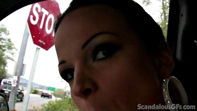 Hot Girlfriend Flashes While Boyfriend Is Driving