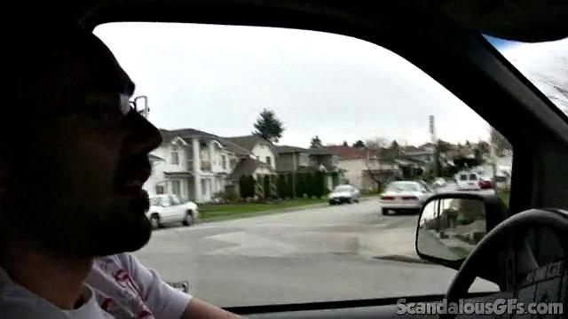 Hot Girlfriend Flashes While Boyfriend Is Driving