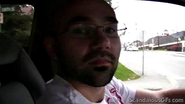 Hot Girlfriend Flashes While Boyfriend Is Driving