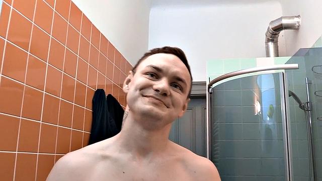 Amateur POV Fucks Gay Ass in Bathroom for Money