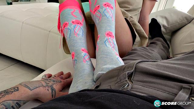 Teen Natalie Knight Gets Foot Worshipping and a Facial
