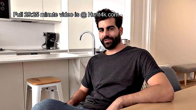 HUNT4K. Girl with dark hair helps friend relax with her twat