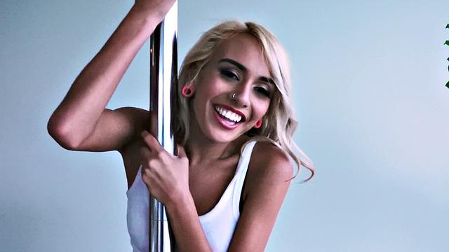 Janice thanks you with a sloppy blowjob & hot cowgirl ride in tight shorts