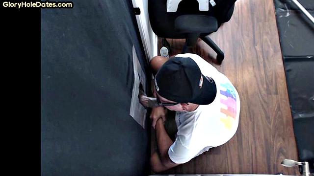 Gloryhole jockstrap BJ DILF fucked in at home