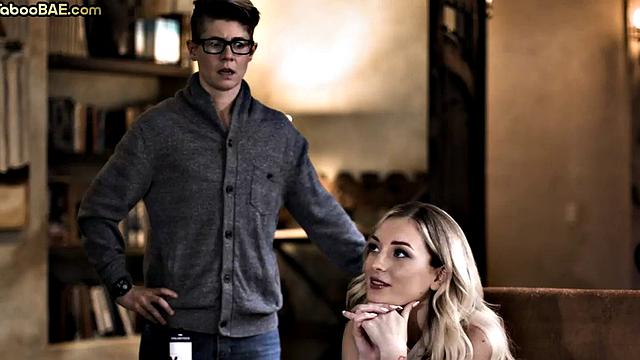 Stunning inked bae fucked on table by boss to get a job