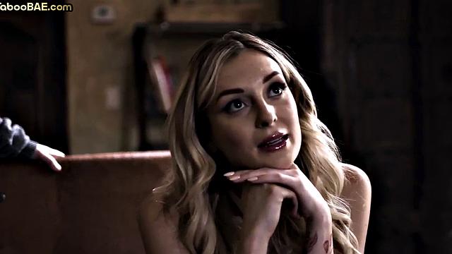 Stunning inked bae fucked on table by boss to get a job