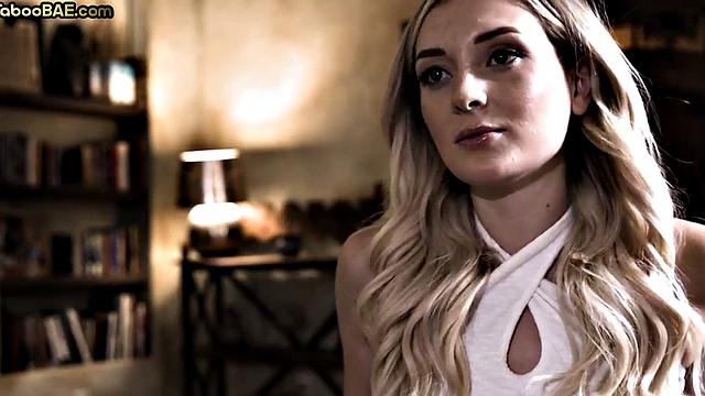 Stunning inked bae fucked on table by boss to get a job