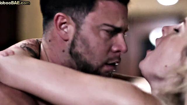 Stunning inked bae fucked on table by boss to get a job