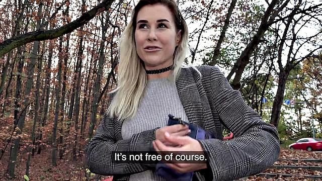 Wild Russian chick goes wild with park, american, and doggystyle action