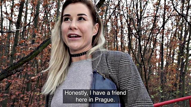 Wild Russian chick goes wild with park, american, and doggystyle action