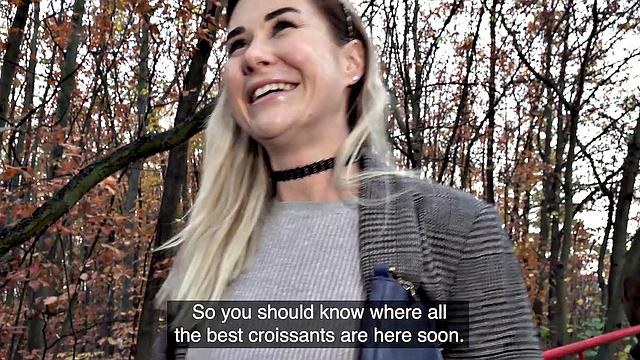 Wild Russian chick goes wild with park, american, and doggystyle action