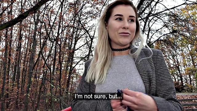 Wild Russian chick goes wild with park, american, and doggystyle action