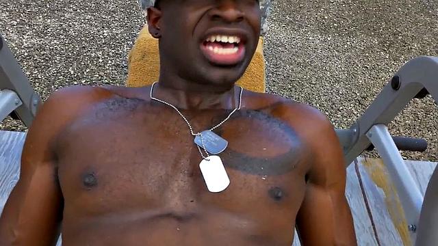 Amateur army stud fucked by black jock for military voyeurs