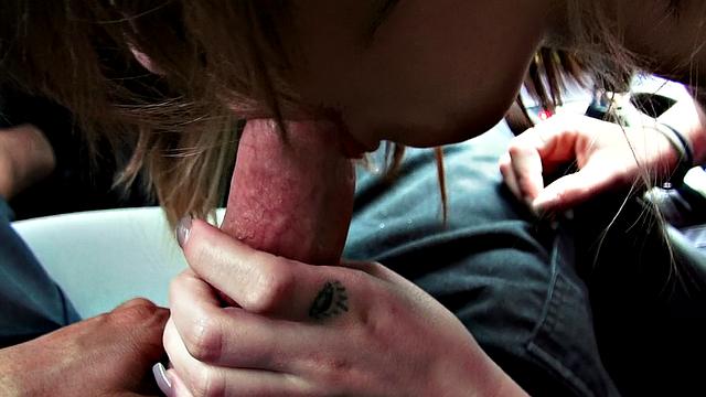 Watch this amateur babe with a pierced pussy take a huge dick from behind and reverse cowgirl in park