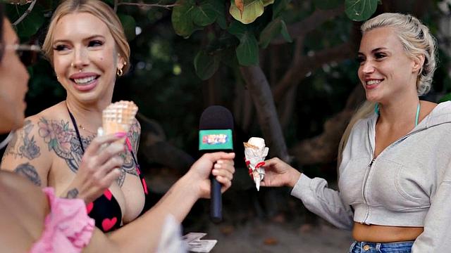 Bigbooty bitches fucked in threesome by big white dick