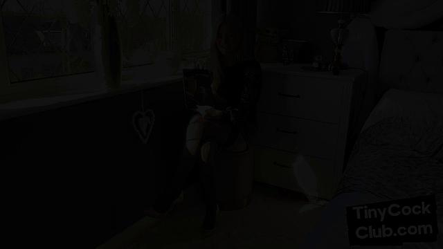 Classy blonde reacts to small dick