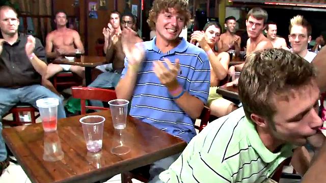 Barebacking Stripper Cocksucked at Party