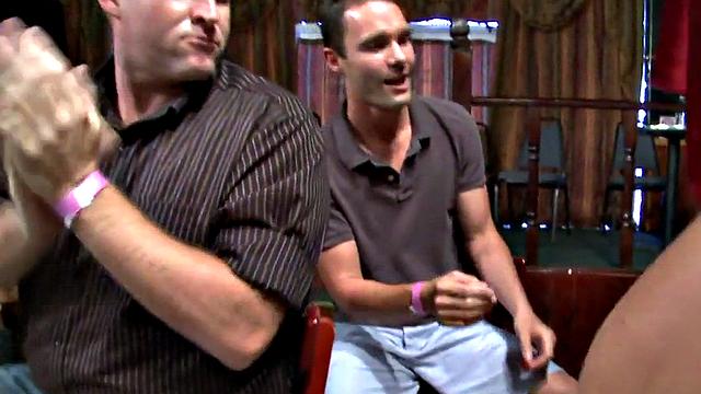 Barebacking Stripper Cocksucked at Party