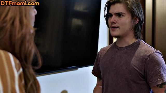 Curvy redhead pounded by stepson