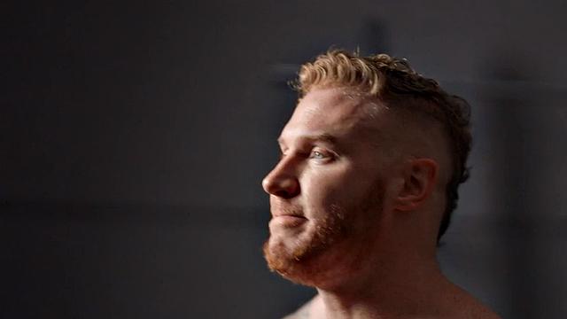 Eager tattooed muscled solo jock wanks and cums