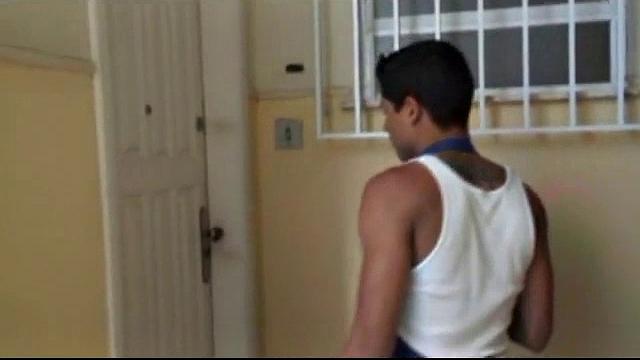 It has been a long hot day delivering pizza, and Martino has one more stop. Otavio Silva and Otavo Alves are at least dressed when Martion arrives. It's only a matter of time before they have their hands in their pants, though.