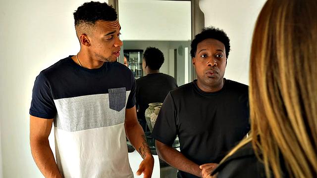 Busty MILF performs community service on two big cocks